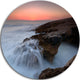 White Waters At The Bridge Of Hell, Seascape Round Metal Wall Art, 11"