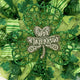 Happy St Patricks Day Glittering Shamrock Wreath Handmade Deco Mesh