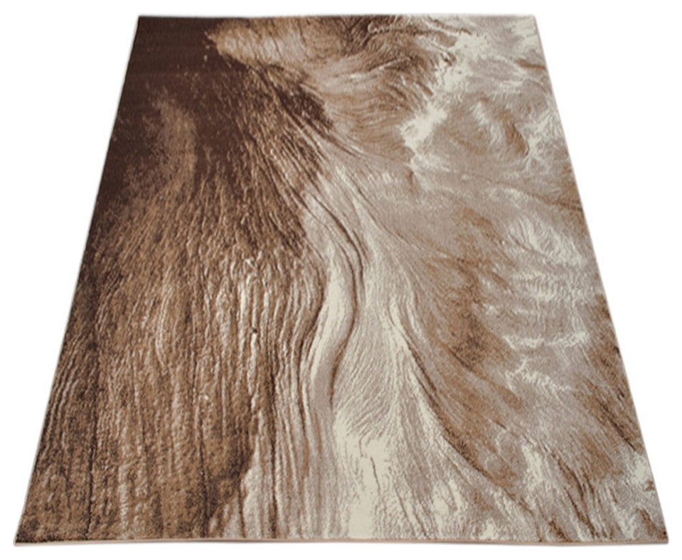 MACHINE MADE HEATSET POLYPROPYLENE AREA RUGS -Beige Color,Abstract Design, [Rectangle] 4'4''x6'4''