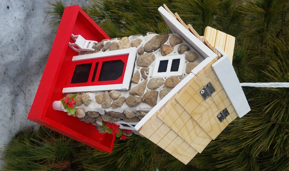 Fieldstone Guest Cottage Bird Feeder, Stone