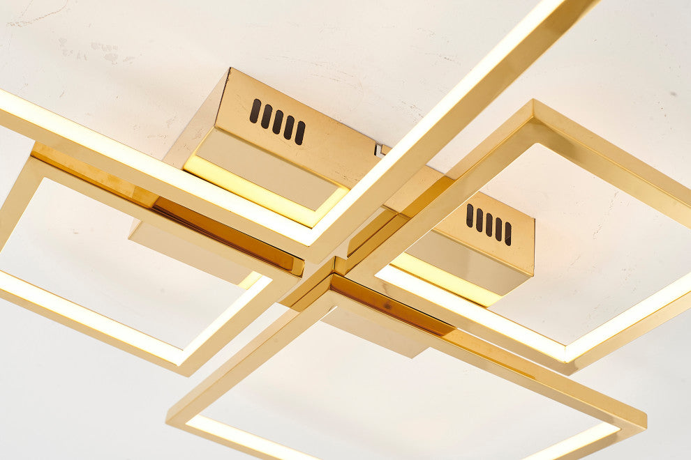 Bethel International TR39GD 16-Light LED Flush Mount, Gold