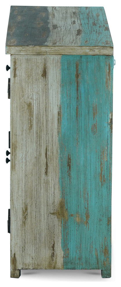 Tracey Handmade Distressed Mango Wood Sideboard, Multicolored