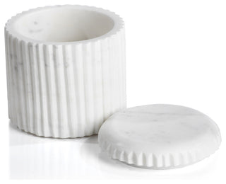 Mannara 4" Tall Marble Lidded Container