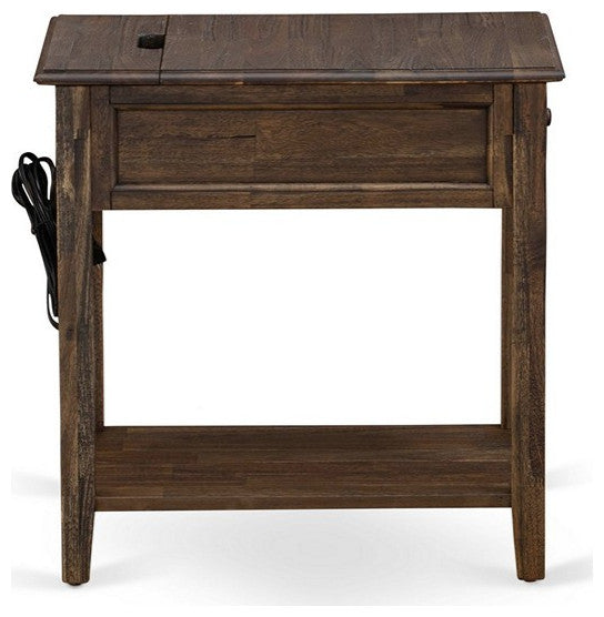 Night Stand, 1 Wood Drawer, Stable, Sturdy Constructed Distressed Jacobean