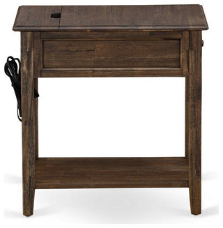 Night Stand, 1 Wood Drawer, Stable, Sturdy Constructed Distressed Jacobean