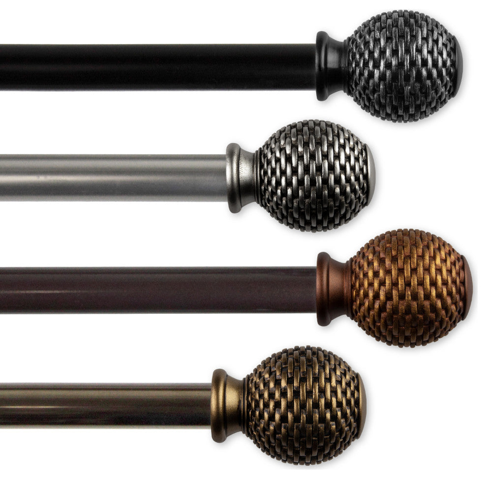 Vanna 13/16" Curtain Rod, Cocoa, 120-170"