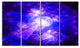 Bright Blue Fractal Space Theme, Abstract Canvas Art Print, 48"x28", 4 Panels