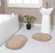 Double Ruffle Collection Bath Rugs Set, 2 Piece Set, Linen