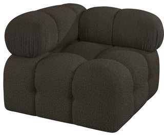 Ames Boucle Fabric Modular Chair, Brown, Corner Chair