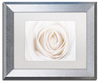 Cora Niele 'White Rose' Matted Framed Art