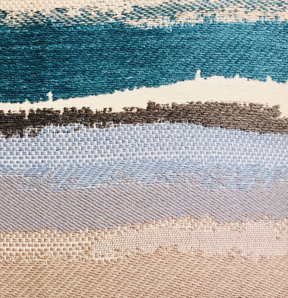 Blue Stone River Sand Multi Color Luxury Throw Pillow, 20"x30" Queen