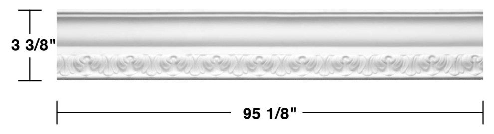 Ornate Cornice White Urethane Melville Design 6 Pieces Totaling 570" Length