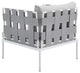 Lounge Sectional Sofa Chair Table Set, Sunbrella, Aluminum, Gray, Outdoor