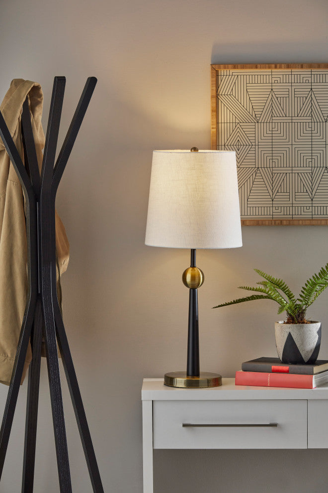 Francis 29-Inch Table Lamp, Black and Antique Brass