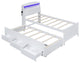 Gewnee Twin Size Platform Bed with Storage LED Headboard