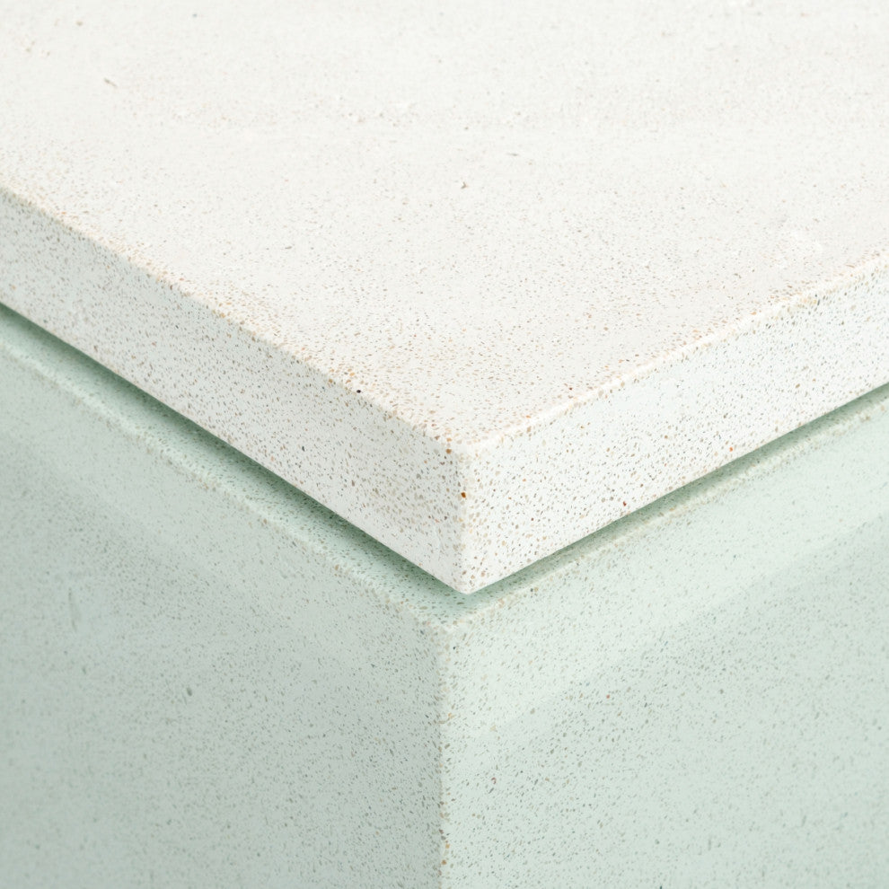 Safavieh Couture Sophibeth Concrete Coffee Table, Ivory/Clear