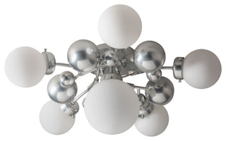 Sprig 6-Light Semi-Flush, Sterling/Opal Glass