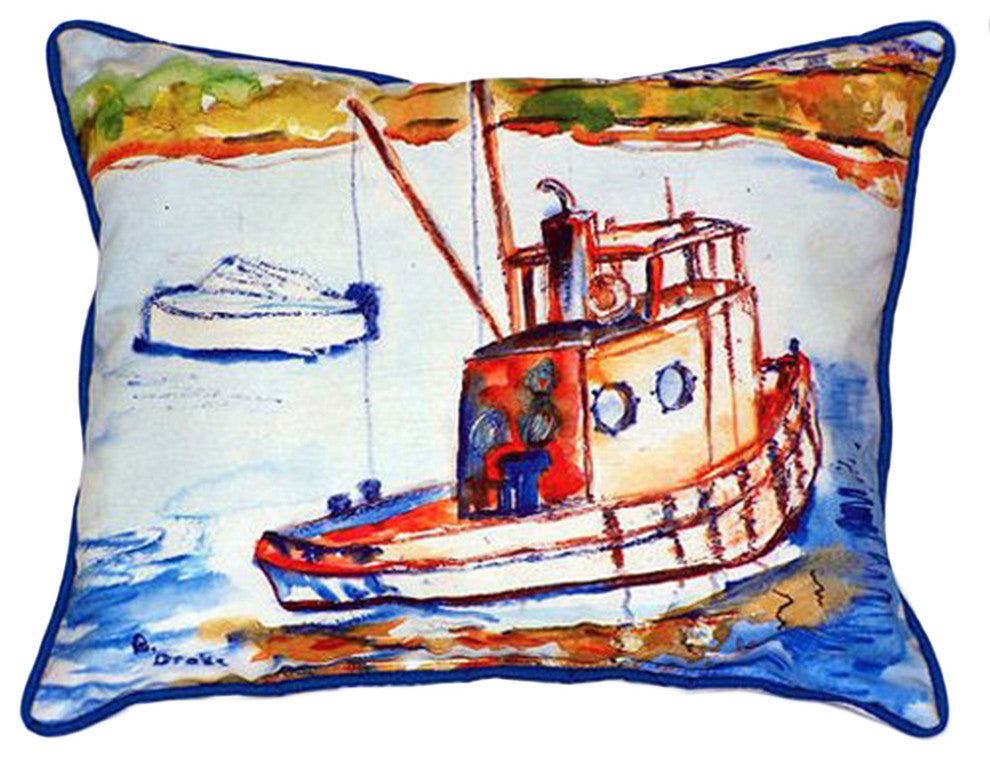 Betsy Drake Rusty Boat Extra Large 20 X 24 Indoor / Outdoor Pillow