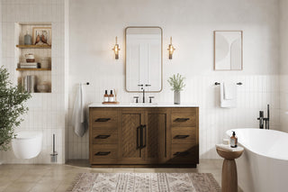 Home Living 60" Single Bathroom Vanity, Hazel Oak