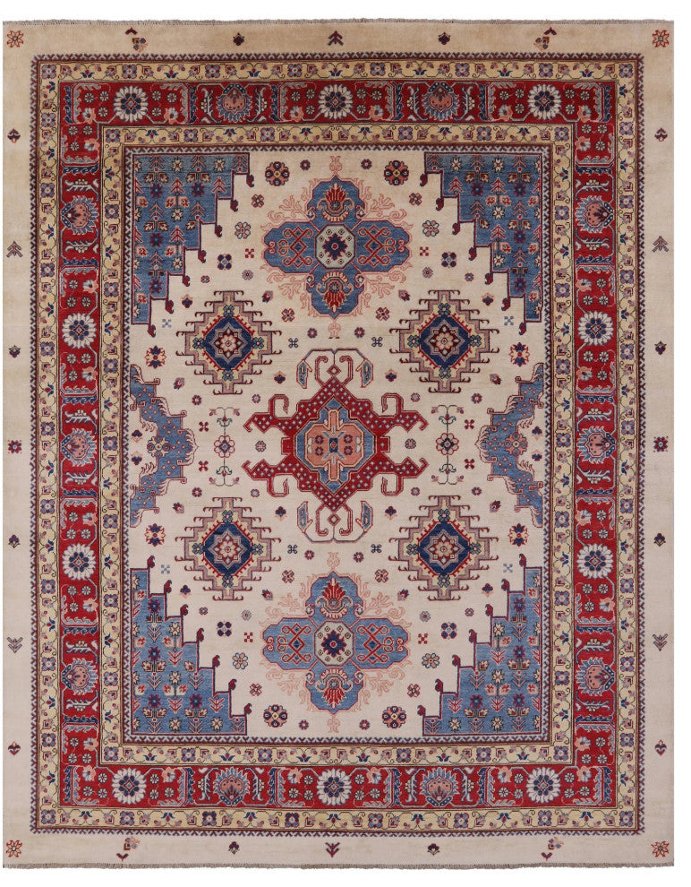 8' 0" X 10' 0" Super Kazak Hand Knotted Rug Q4441