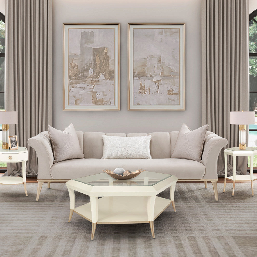 Yvette Sofa - Porcini/Champagne