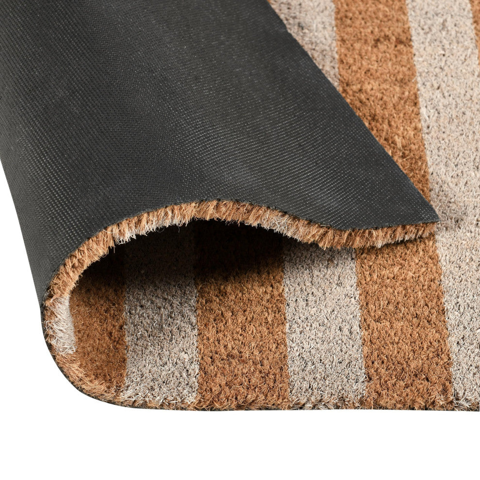Striped 24x57 Coir Doormat by Kosas Home, Ivory Stripe