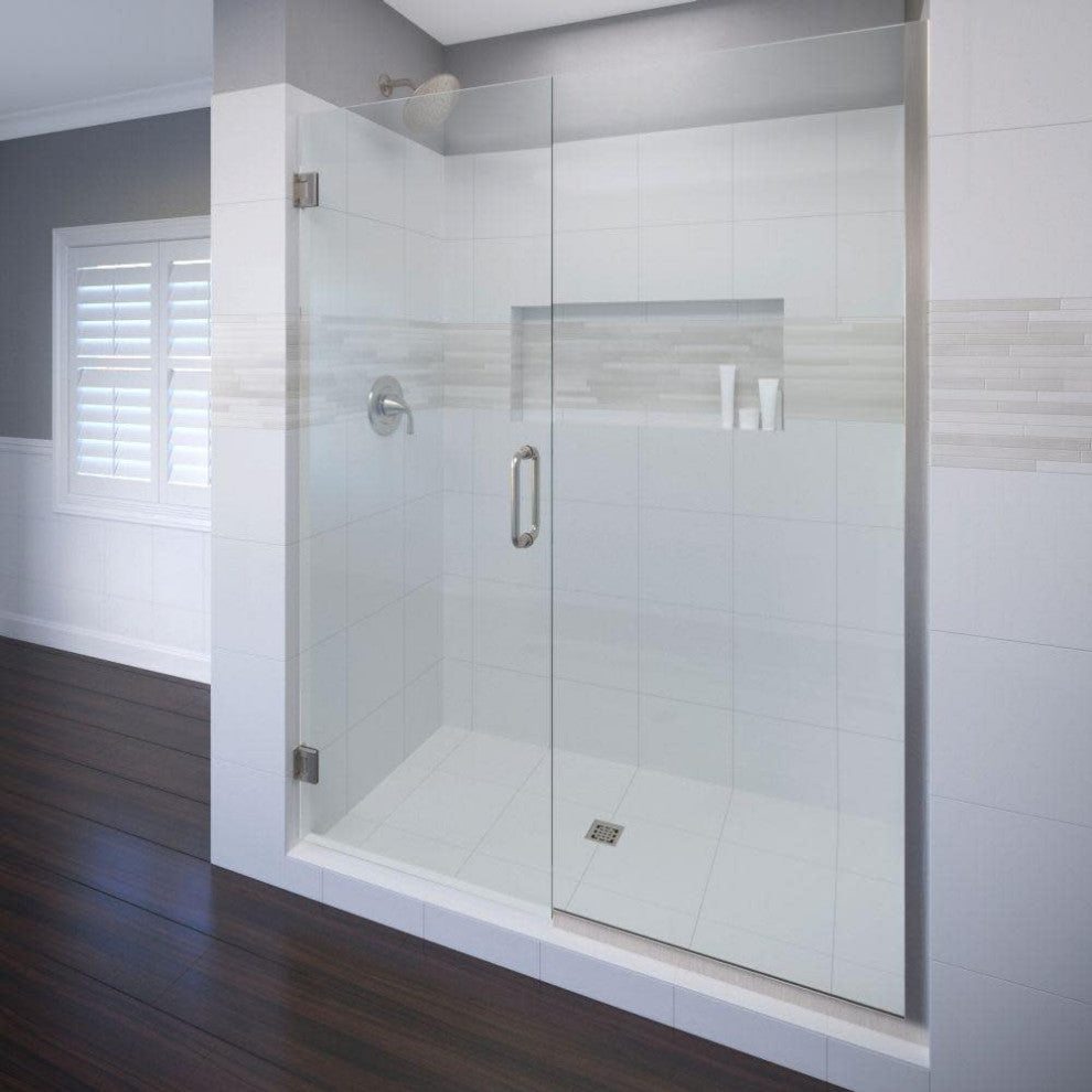 Basco CELA-935-47-76CL Celesta 76"H x 47"W Pivot Frameless Shower - Brushed