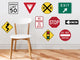 Street Signs Fabric Wall Decals, Set of 10