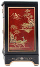 Oriental Furniture 24" Ming Design Fine Chinese Black Lacquer and Red Table/Nigh