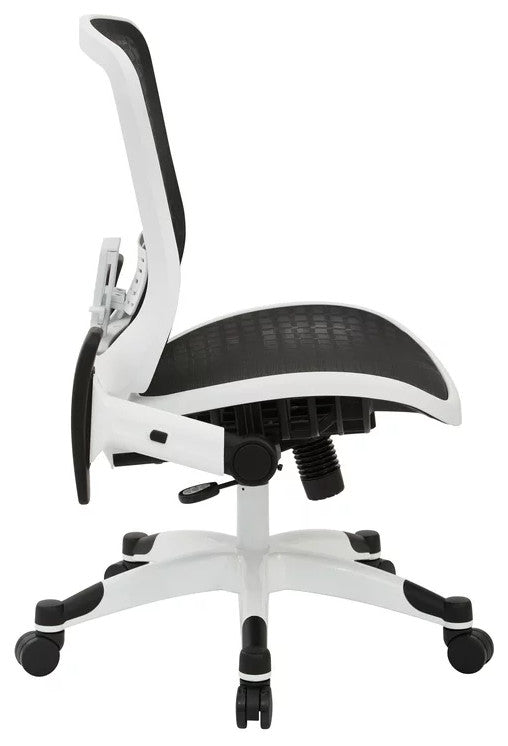 Office Chair, Breathable Seat & Back With Adjustable Lumbar Support, White/Black