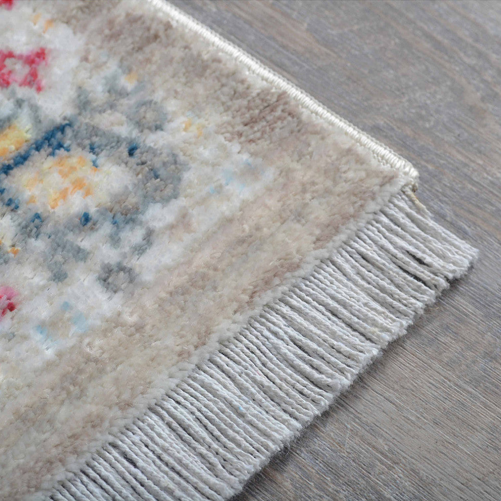 MACHINE MADE POLYESTER AREA RUGS  -Beige Black Color, Oriental ,Living room rug