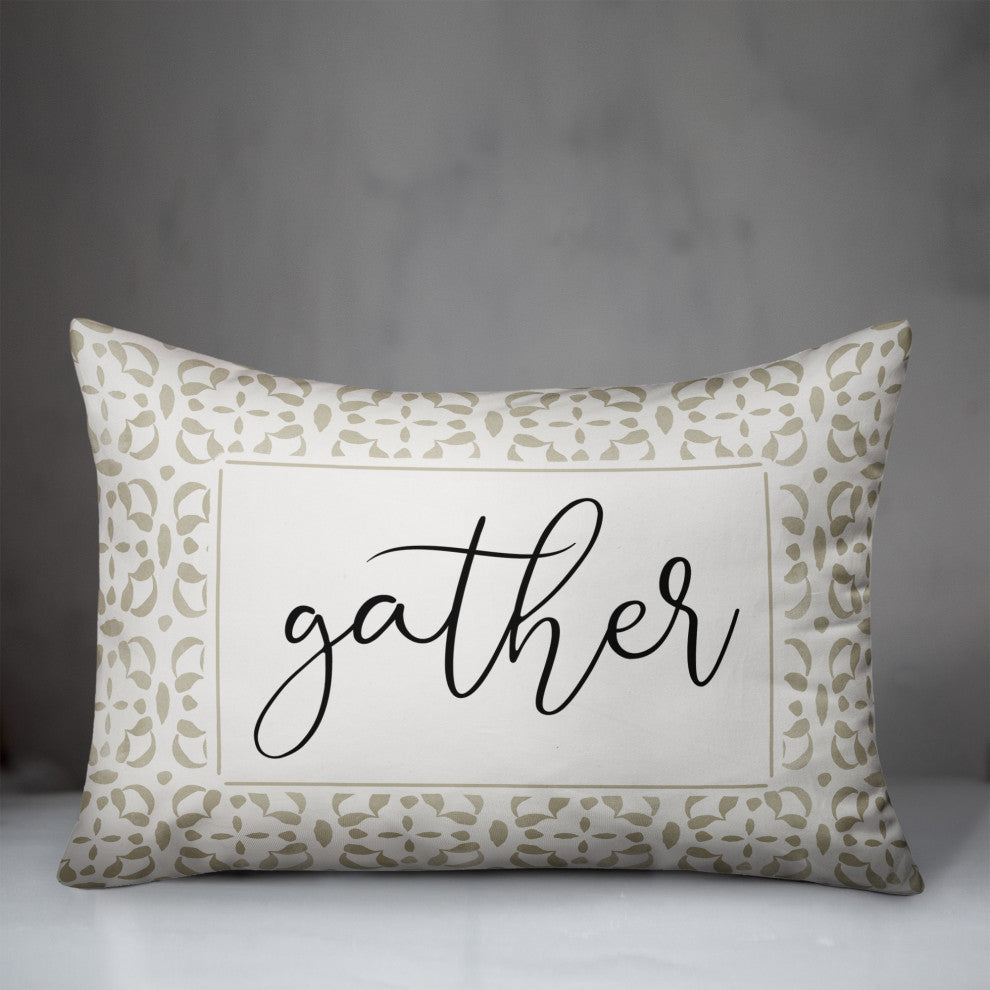 Gather Watercolor Khaki 14x20 Indoor / Outdoor Pillow