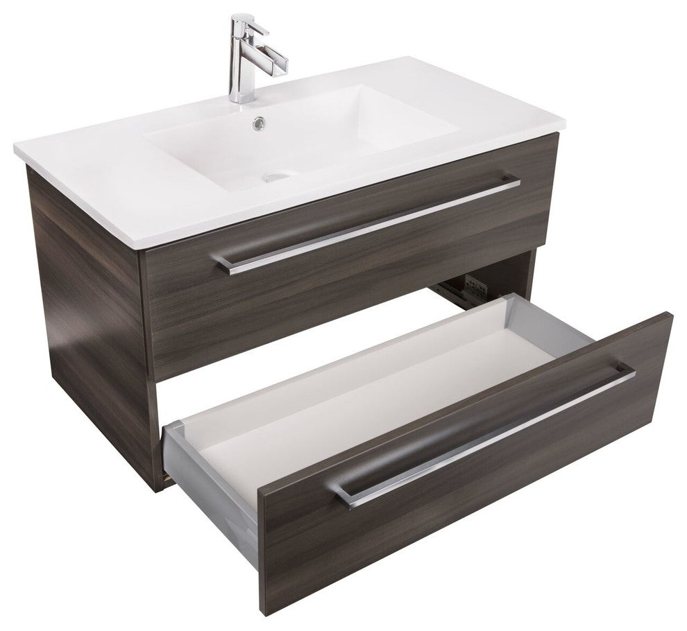 Silhouette Zambukka Wall-Mounted Vanity, 30"