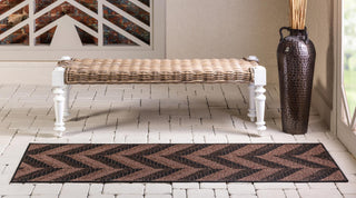 Rug Unique Loom Outdoor Modern Brown Runner 2' 2 x 6' 0