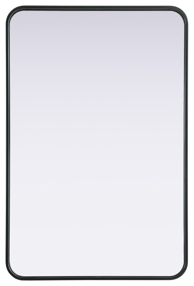 Home Living Contour Metal Rectangle Mirror 24x36, Black
