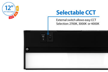 NUC-5 Series Selectable LED Under Cabinet Light, Black, 12.5