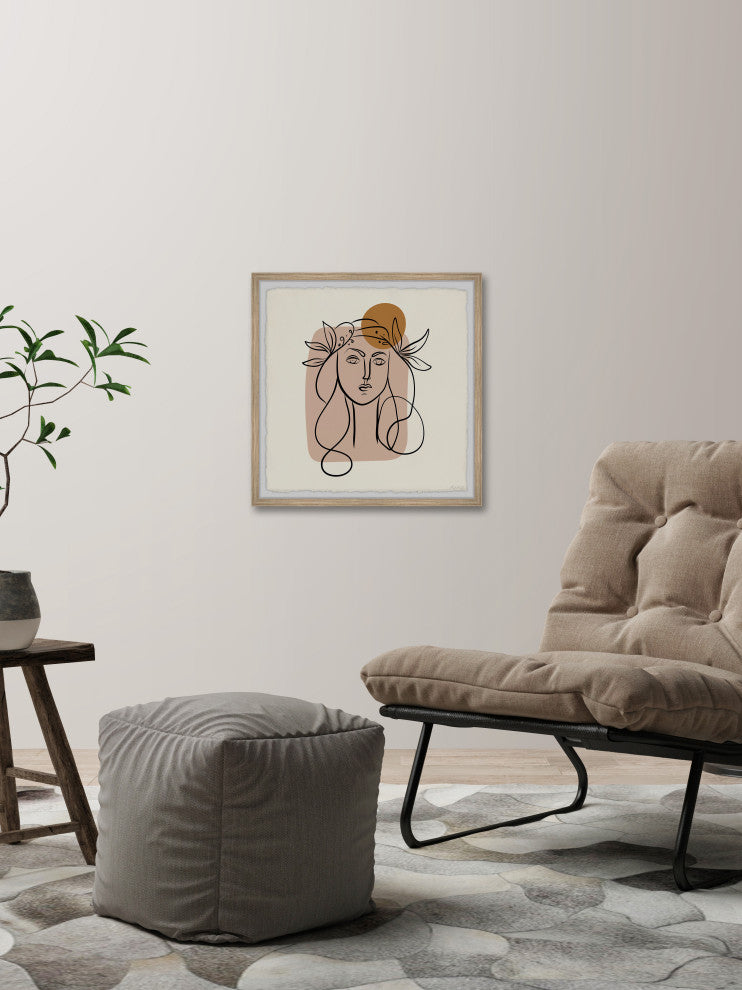 "Young Woman Portrait" Framed Painting Print, 32x32
