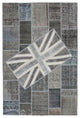 Rug N Carpet - Handwoven Turkish 6' 7'' x 9' 10'' Flag Patchwork Rug
