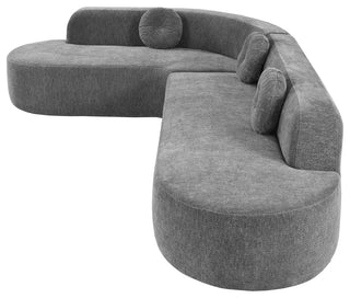 GDF Studio 122" Extra Large Curved Fabric Sectional Sofa, Gray