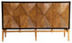 Sunburst 4-Door Accent Cabinet, Brown And Antique Gold