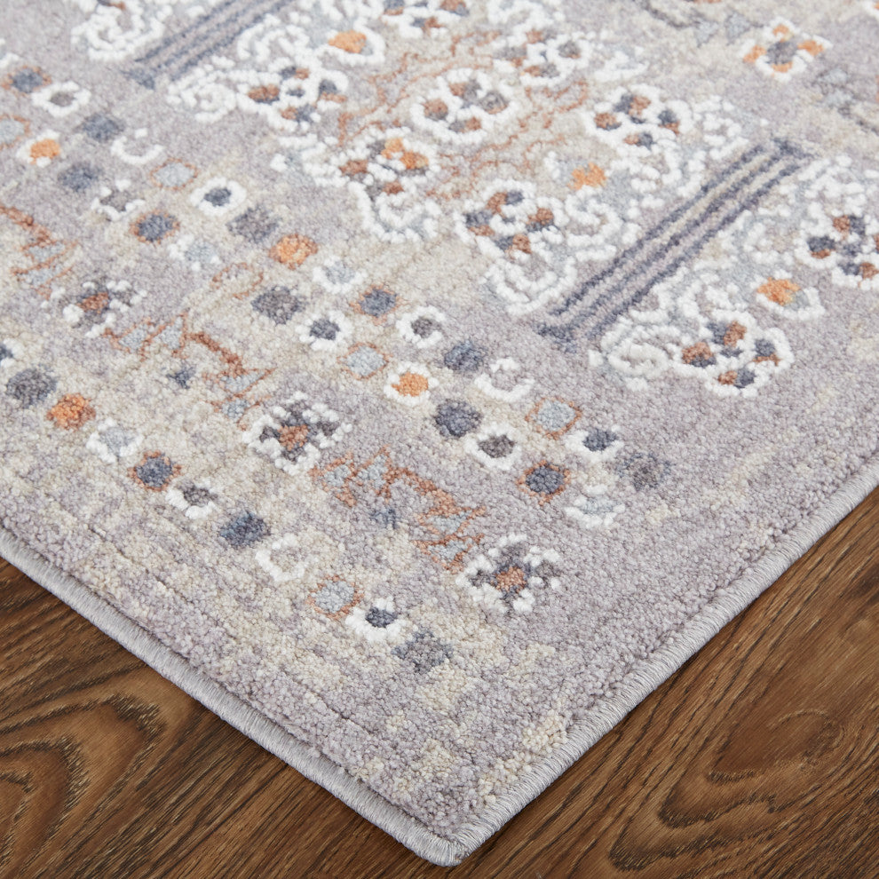 Weave & Wander Edwardo Southwestern Tribal Rug, Orange/Gray, 1'-8" X 2'-10" Rug