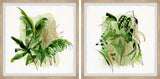 Glowing Greens Diptych, 2-Piece Set, 32x32 Panels