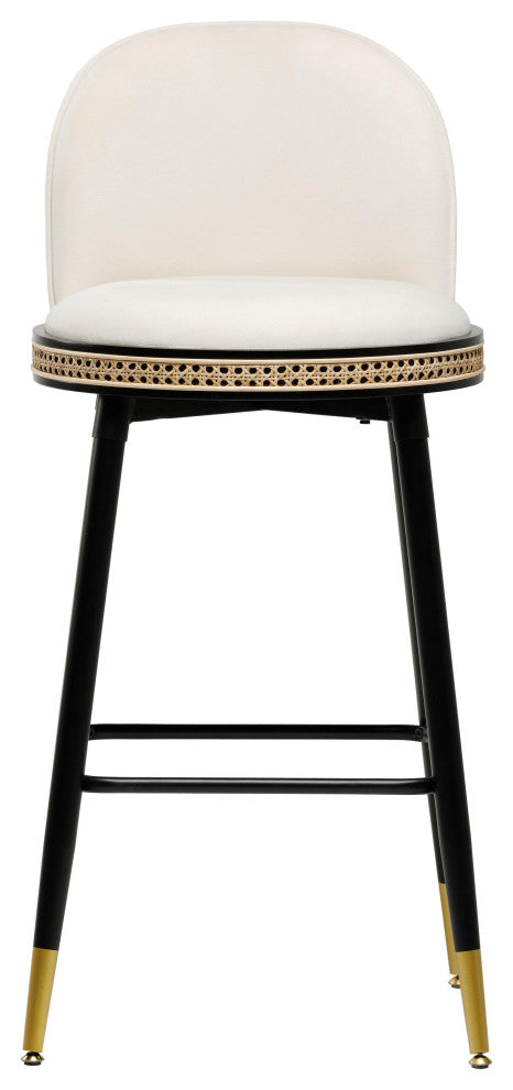 Harley Cream Velvet Bar Stool