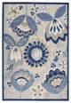 5' X 8' Blue And Gray Floral Indoor Outdoor Area Rug