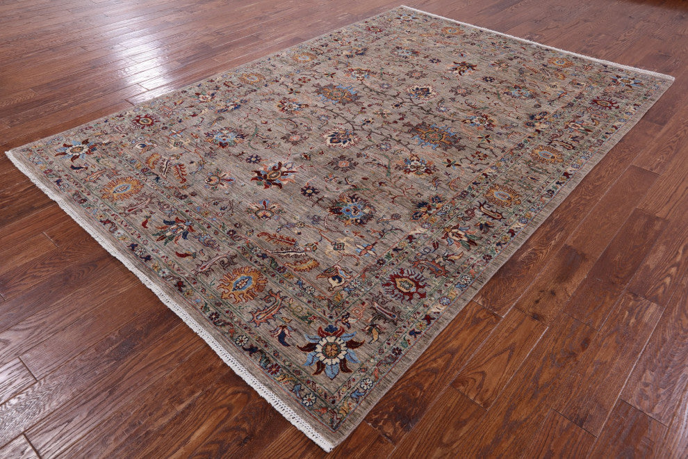Persian Tabriz Handmade Wool Rug 6' 10" X 9' 10" Q9999