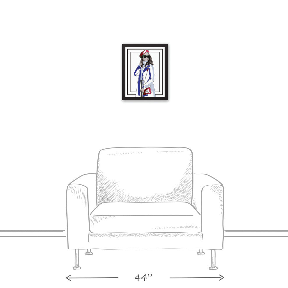 Fashion Illustration 11x14 Black Framed Canvas