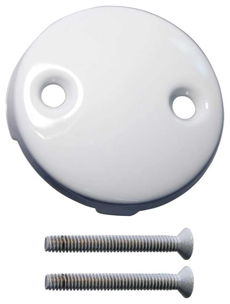 Black 1.5" Tubular Tip Toe Bath Waste In Powder Coated White, Powder Coated White
