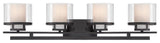 Fusion 4-Light Bath Bar, Biscayne Bronze