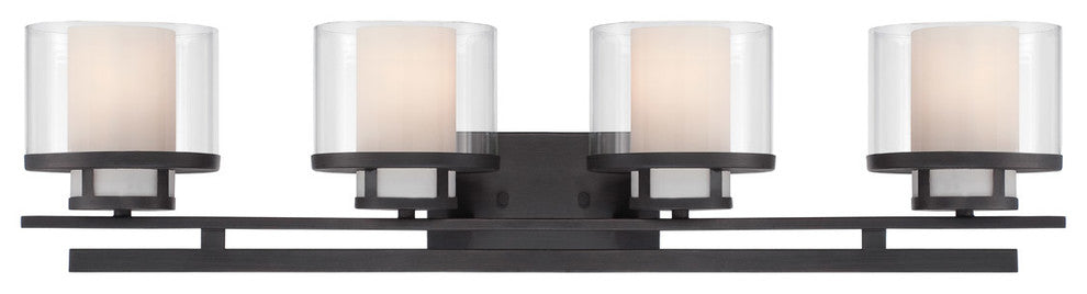 Fusion 4-Light Bath Bar, Biscayne Bronze