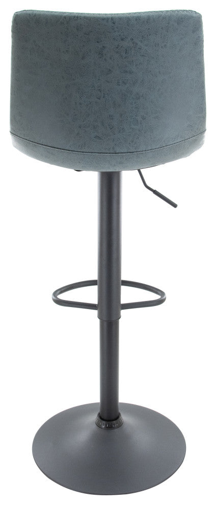 LeisureMod Tilbury Modern Adjustable Bar Stool With Footrest & 360-Degree Swivel